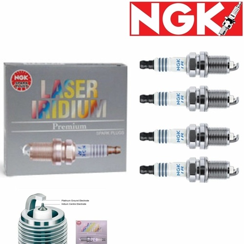 4 - NGK Laser Iridium Plug Spark Plugs 1998-2004 for Nissan Frontier 2.4L L4