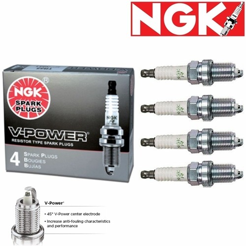 4 - NGK V-Power Plug Spark Plugs 1997-1998 Honda CR-V 2.0L L4 Kit Set