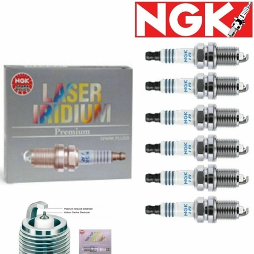 6 - NGK Laser Iridium Plug Spark Plugs 2009-2014 for Nissan GT-R 3.8L V6 Kit