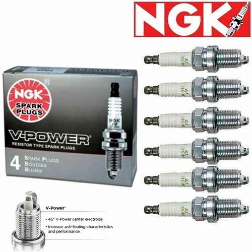 6 - NGK V-Power Plug Spark Plugs 1995-2001 for Nissan Maxima 3.0L V6 Kit Set